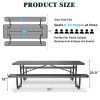 96" Expanded Metal Rectangular Picnic Table, Black