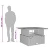 Patio Table Gray 43.3"x43.3"x28" Poly Rattan and Acacia Wood