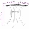 Patio Table White 20.9"x20.9"x20.9" Cast Aluminum