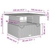 Patio Table Gray 43.3"x43.3"x28" Poly Rattan and Acacia Wood