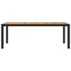 7 Piece Patio Dining Set with Cushions Poly Rattan Black