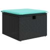 4 Piece Patio Sofa Set with Cushions Black Poly Rattan