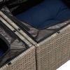4 Piece Patio Sofa Set with Cushions Black Poly Rattan