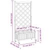 Planter with Trellis and Wheels Black Solid Wood Fir