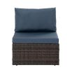 Patio Furniture, Outdoor Furniture, Seasonal PE Wicker Furniture, 5 Set Wicker Furniture With Tempered Glass Coffee Table,