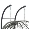 2 Persons Egg Chair with Stand Indoor Outdoor Swing Chair Patio Wicker Hanging Egg Chair Hanging Basket Chair with Stand for Bedroom Living Room Balco