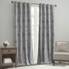 Knitted Jacquard Paisley Total Blackout Grommet Top Curtain Panel(Only 1 Pc Panel