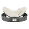 TOPMAX Outdoor Sun Bed Patio 2-Person Daybed with Cushions and Pillows