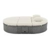 TOPMAX Outdoor Sun Bed Patio 2-Person Daybed with Cushions and Pillows