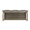 HAMPTON WOOD + WICKER 3 SEATER