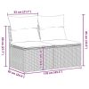 4 Piece Patio Sofa Set with Cushions Black Poly Rattan Acacia