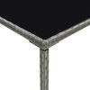 5 Piece Patio Bar Set with Cushions Poly Rattan Gray