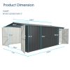 Outdoor Storage Shed 20x10 FT, Metal Garden Shed Backyard Utility Tool House Building with 2 Doors and 4 Vents for Car,Truck,Bike, Garbage Can,Tool