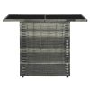 3 Piece Bistro Set with Cushions Poly Rattan Gray