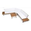 HILLCREST V Shaped 4-Piece Sofa Set-WHITE