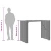 Patio Bar Table with Acacia Wood Top Gray 57.1"x31.5"x43.3" Poly Rattan