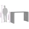 Patio Bar Table with Acacia Wood Top Gray 72.8"x31.5"x43.3" Poly Rattan