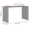 Patio Bar Table with Acacia Wood Top Gray 72.8"x31.5"x43.3" Poly Rattan