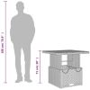 Patio Table Black 31.5"x31.5"x28" Poly Rattan and Acacia Wood