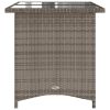 Patio Table with Glass Top Gray 43.3"x26.8"x27.6" Poly Rattan