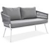 K&K 4-Piece Boho Rope Patio Furniture Set, Outdoor Furniture with Acacia Wood Table