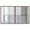 Patio Table with Glass Top Gray 43.3"x26.8"x27.6" Poly Rattan
