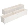 Garden Raised Beds 2 pcs White 59.1"x12.2"x12.2" Solid Wood Pine