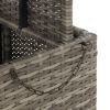 Patio Table Gray 43.3"x43.3"x28" Poly Rattan and Acacia Wood