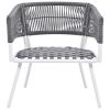 K&K 4-Piece Boho Rope Patio Furniture Set, Outdoor Furniture with Acacia Wood Table
