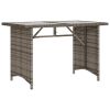 Patio Table with Glass Top Gray 43.3"x26.8"x27.6" Poly Rattan
