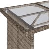 Patio Table with Glass Top Gray 43.3"x26.8"x27.6" Poly Rattan