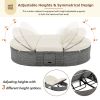 TOPMAX Outdoor Sun Bed Patio 2-Person Daybed with Cushions and Pillows