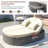 TOPMAX Outdoor Sun Bed Patio 2-Person Daybed with Cushions and Pillows