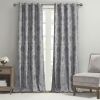 Knitted Jacquard Paisley Total Blackout Grommet Top Curtain Panel(Only 1 Pc Panel