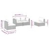 4 Piece Patio Lounge Set with Cushions Poly Rattan Gray