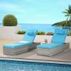 OUTDOOR SOFA PE RATTAN FURNITURE DECK CHAIR GRAY RATTAN