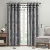 Knitted Jacquard Paisley Total Blackout Grommet Top Curtain Panel(Only 1 Pc Panel