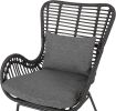 Outdoor Wicker Club Chairs with Cushions (Set of 2), Gray and Dark Gray
