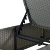 OUTDOOR SOFA PE RATTAN FURNITURE DECK CHAIR GRAY RATTAN