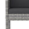 5 Piece Patio Bar Set with Cushions Poly Rattan Gray
