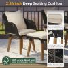 K&K 5 Pieces Patio Furniture Chair Sets, Patio Conversation Set With Wicker Cool Bar Table, Ottomans,Outdoor Furniture Bistro Sets for Porch,Backyard