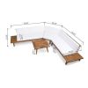 HILLCREST V Shaped 4-Piece Sofa Set-WHITE