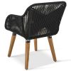 K&K 5 Pieces Patio Furniture Chair Sets, Patio Conversation Set With Wicker Cool Bar Table, Ottomans,Outdoor Furniture Bistro Sets for Porch,Backyard