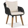 K&K 5 Pieces Patio Furniture Chair Sets, Patio Conversation Set With Wicker Cool Bar Table, Ottomans,Outdoor Furniture Bistro Sets for Porch,Backyard