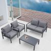 4-piece Aluminum Outdoor Patio Conversation Set