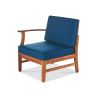 PERLA 3 SEATER SOFA AND TABLE SET, BLUE