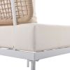 TREXM 8-Piece Patio Sectional Sofa Set with Tempered Glass Coffee Table and Wooden Coffee Table for Outdoor Oasis, Garden