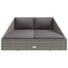 Patio Bed Gray 43.3"x78.7" Poly Rattan