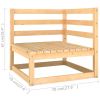 4 Piece Patio Lounge Set with Cushions Solid Wood Pine