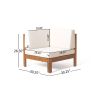 OANA OUTDOOR WOODEN SECTIONAL SET WITH CUSHIONS, BEIGE